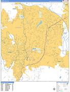Chapel Hill  Wall Map Basic Style